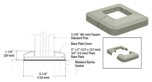 CRL Beige Gray Base Plate Cover