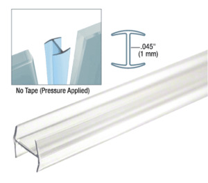 CRL Clear Copolymer Strip for 180º Glass-to-Glass Joints - 3/8" Tempered Glass