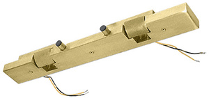 CRL Satin Brass Electric Strike Keeper for Double Doors - Fail Secure