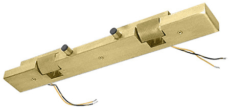 CRL Satin Brass Electric Strike Keeper for Double Doors - Fail Secure