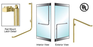 CRL-Blumcraft® Satin Brass Right Hand Reverse Rail Mount Keyed Access 'C' Exterior, Top Securing Panic Handle