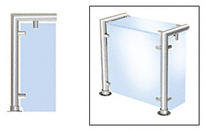 CRL Polished Stainless Contemporary 206 Series 1-1/2" Tubing Glass On Top, Front, and One or Both Ends Sneeze Guards