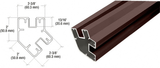 CRL Matte Bronze 36" Long 2" x 2-3/8" Rectangular 135 Degree Post