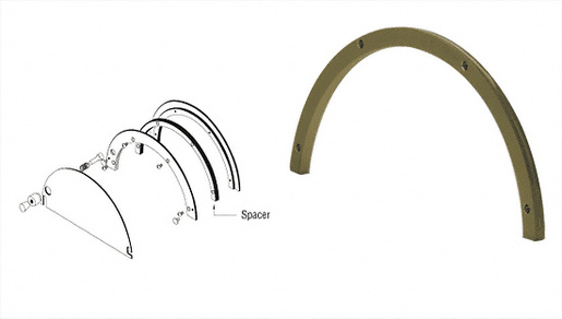 CRL Duranodic Bronze Anodized Optional Spacer Kit for 725DU Half-Round Ticket Window