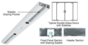 CRL Satin Anodized Custom Length 4-1/2" Two Pocket Double Sided Door Header