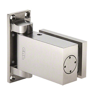 CRL Brushed Satin Nickel Oil Dynamic 8060 Hydraulic 'All-Glass' Commercial Door Hinge - Hold Open