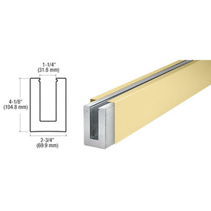 CRL B7S Series Brass Custom Length Square Base Shoe for 3/4" Glass