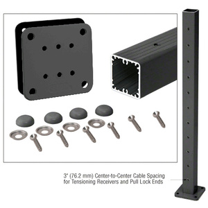 42 in. Matte Black End Surface Mount Post