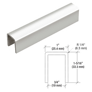 CRL 316 Polished Stainless 11 Gauge Cap Rail for 1/2" or 5/8" Glass