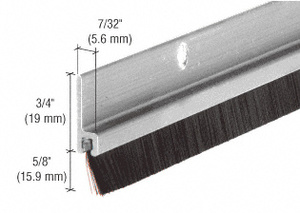 CRL 96" Extruded Aluminum and Nylon Brush Door 5/8" Bristle Weatherstrip