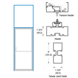 CRL-U.S. Aluminum Bronze Black Anodized 39-1/2" x 126" 400 Series Right Hand Transom Frame for Offset Pivot Using Surface Mount Closer