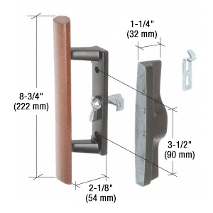CRL Wood/Black Internal Keyed Lock Handle Set 3-1/2" Screw Holes