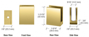 CRL Brass Face Plate Clamp for 3/8" to 1/2" Glass