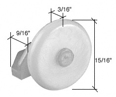 CRL 15/16" Nylon Oval Edge Roller with Nylon Bracket