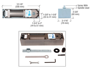 CRL Jackson® 900 Series No Hold Open Spring Power Adjustable Floor Mounted Closer with Center-Hung Package