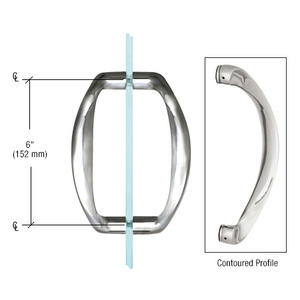 CRL Chrome 6" Back-to-Back Sculptured Solid Pull Handle