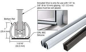 CRL Mill AWS 60" Bottom Rail Kit with Rigid Glazing Vinyl