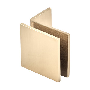 Polished Brass Wall Mount Designer Series Glass Clip with Mounting Leg