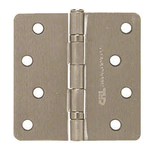 CRL Dull Nickel 4" x 4" Residential Bearing Hinge 1/4" Radius