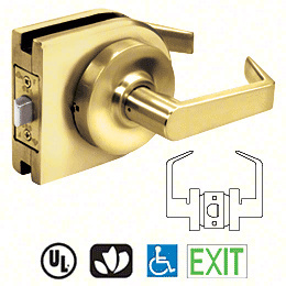 CRL Polished Brass Grade 2 Lever Lock Housing - Privacy