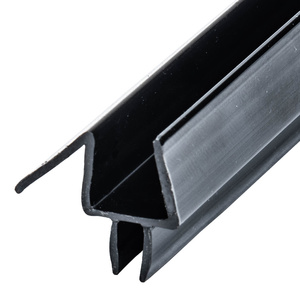 CRL Black Co-Extruded Bottom Wipe with Drip Rail for 1/2" Glass
