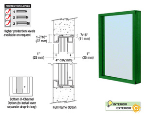 CRL Custom KYNAR® Painted Aluminum Narrow Inset Frame Exterior Glazed Vision Window