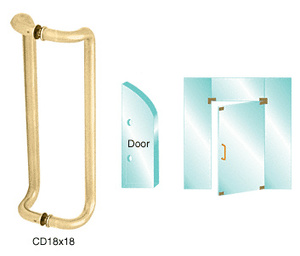 CRL Brass 18" Glass Mounted Offset Pull Handle