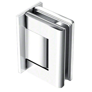 CRL Polished Stainless Vernon Oil Dynamic Full Back Plate Wall-to-Glass Hinge - Hold Open