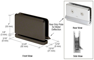 CRL Oil Rubbed Bronze Prima Hinge with Rear Drip Plate