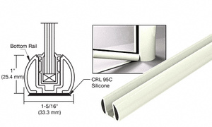 CRL Oyster White 241" Bottom Rail Only for the Aluminum Windscreen System