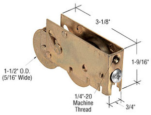 CRL 1-1/2" Tandem Steel Sliding Glass Door Roller with 3/4" Wide Housing