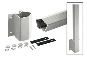 CRL 42" Silver Metallic Outside 135 Degree Fascia Mount Post Kit for 200, 300, 350, and 400 Series Rails