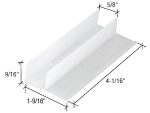 CRL 1-9/16" Wide Sliding Shower Door Bottom Guide