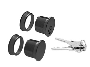 CRL Matte Black Keyed Cylinder and Dummy Combo