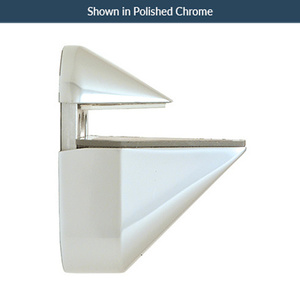 Polished Chrome Adjustable Shelf Bracket For Glass or Wood Shelves 1/8" to 15/16" (3 to 24 mm) Thick