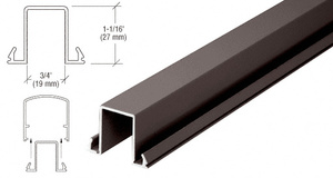 CRL Matte Bronze Horizontal Snap-In Infill for Glass 241" Long