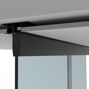 CRL50 Matte Black Series Single Sliding Door with Fixed Panel Dropped Ceiling Mount Kit