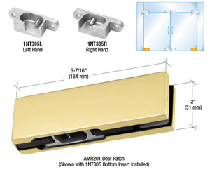 CRL Satin Brass RH European Bottom Door Patch Fitting