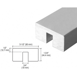 CRL-Blumcraft® Satin Anodized Custom 339 Series 3-1/2" x 1-3/4" Extruded Aluminum Cap Rail