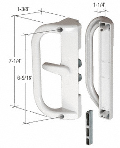 CRL White Surface Mounted Hook Style Handle 6-5/8" Screw Holes