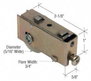 CRL 1-1/4" Nylon Sliding Glass Door Roller with 5/8" Wide Housing for Smith Carry Doors