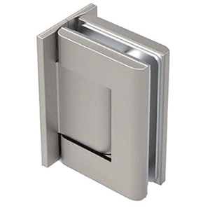 CRL Brushed Stainless Vernon Oil Dynamic Full Back Plate Wall-to-Glass Hinge - Hold Open