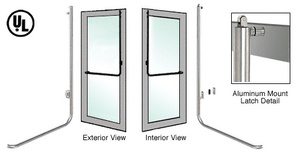CRL-Blumcraft® Brushed Stainless Left Hand Reverse Aluminum Door Mount Keyed Access "D" Exterior, Top Securing Panic Handle