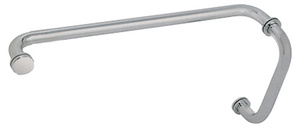 CRL Brushed Nickel 8" Pull Handle and 20" Towel Bar BM Series Combination With Metal Washers