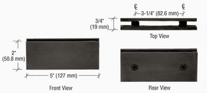 CRL Matte Black Square 180 Degree Glass-to-Glass Clamp