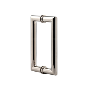 Polished Nickel 6" Mitered Style Back to Back Handles with Washers