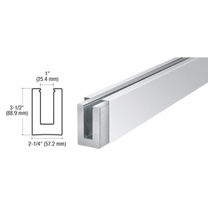 CRL Polished Stainless Custom B5L Series Low Profile Square Base Shoe Undrilled for 1/2" to 5/8" Glass