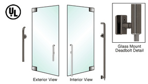 CRL-Blumcraft® Oil Rubbed Bronze Left Hand Reverse Glass Mount Cylinder/Thumbturn "P" Exterior Bottom Securing Deadbolt Handle