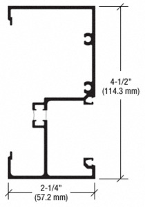 CRL-U.S. Aluminum Clear Anodized Wall Jamb 2-1/4" x 4-1/2", Thermally Improved - 24'-2"