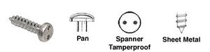 CRL 8 x 1-1/2" Pan Head Spanner Tamperproof Type A-Sheet Metal Screws